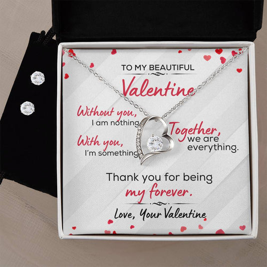 Valentine "Together We Are Everything" - Forever Love Pendant Bundle Formal White