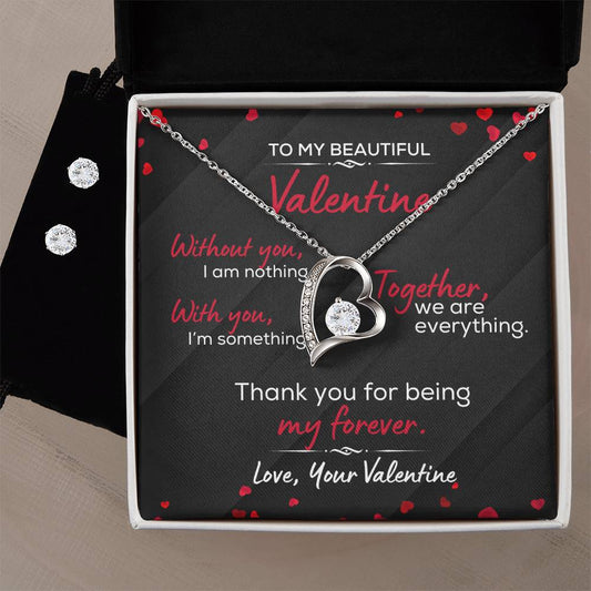 Valentine "Together We Are Everything" - Forever Love Pendant Bundle Formal Black