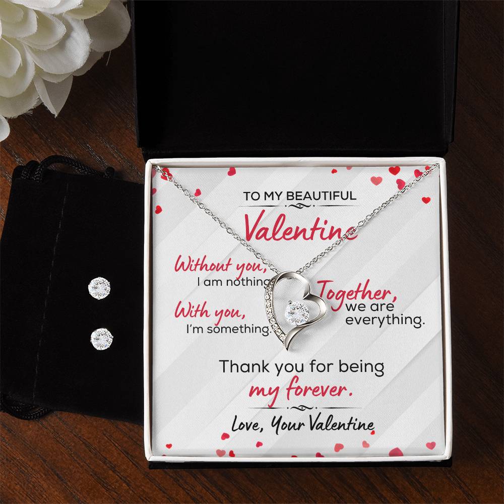 Valentine "Together We Are Everything" - Forever Love Pendant Bundle Formal White