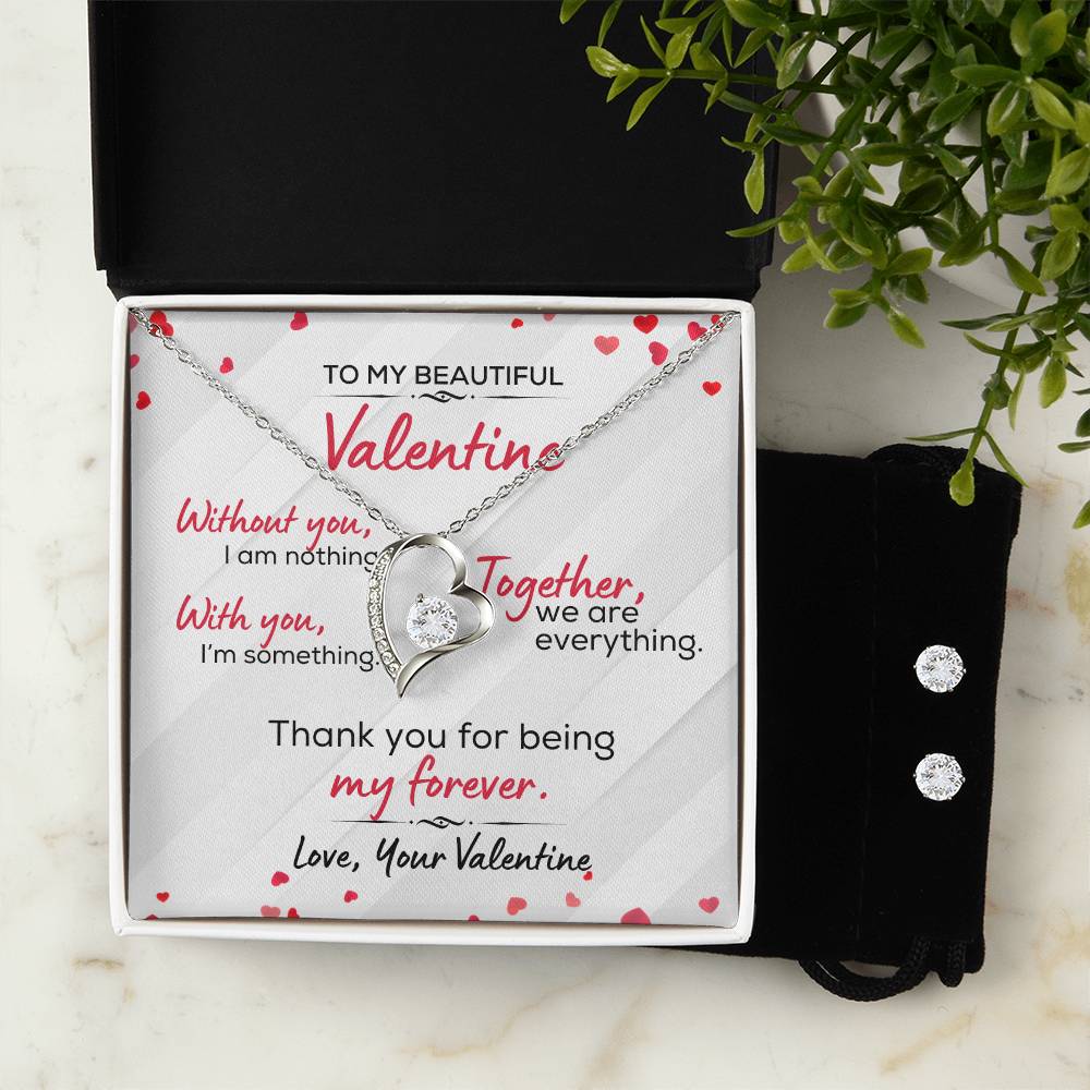 Valentine "Together We Are Everything" - Forever Love Pendant Bundle Formal White