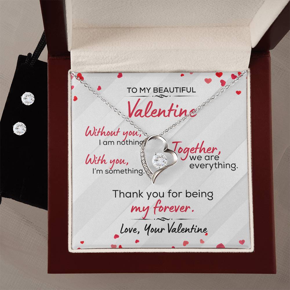 Valentine "Together We Are Everything" - Forever Love Pendant Bundle Formal White