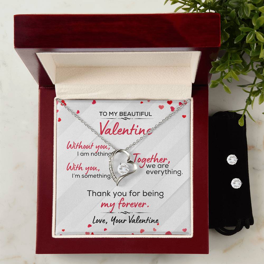 Valentine "Together We Are Everything" - Forever Love Pendant Bundle Formal White