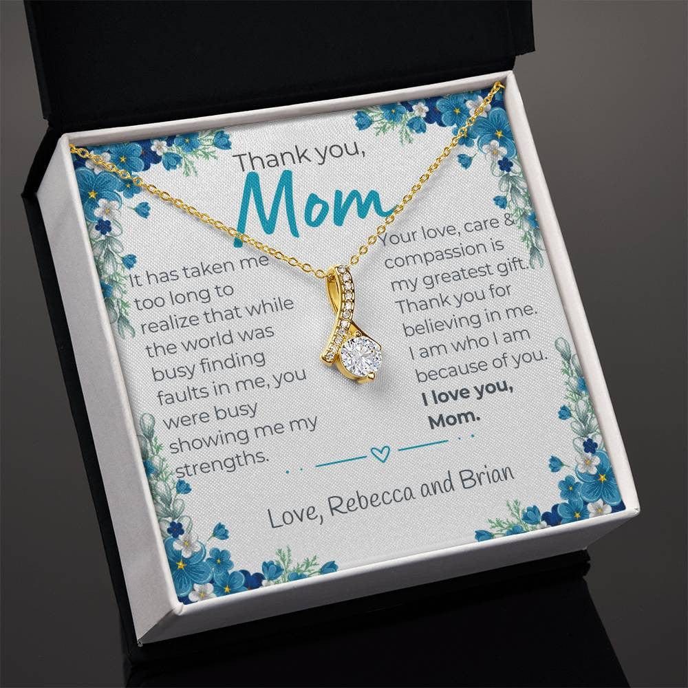 "You Are My Greatest Gift" Personalized Mother's Day Alluring Beauty Necklace