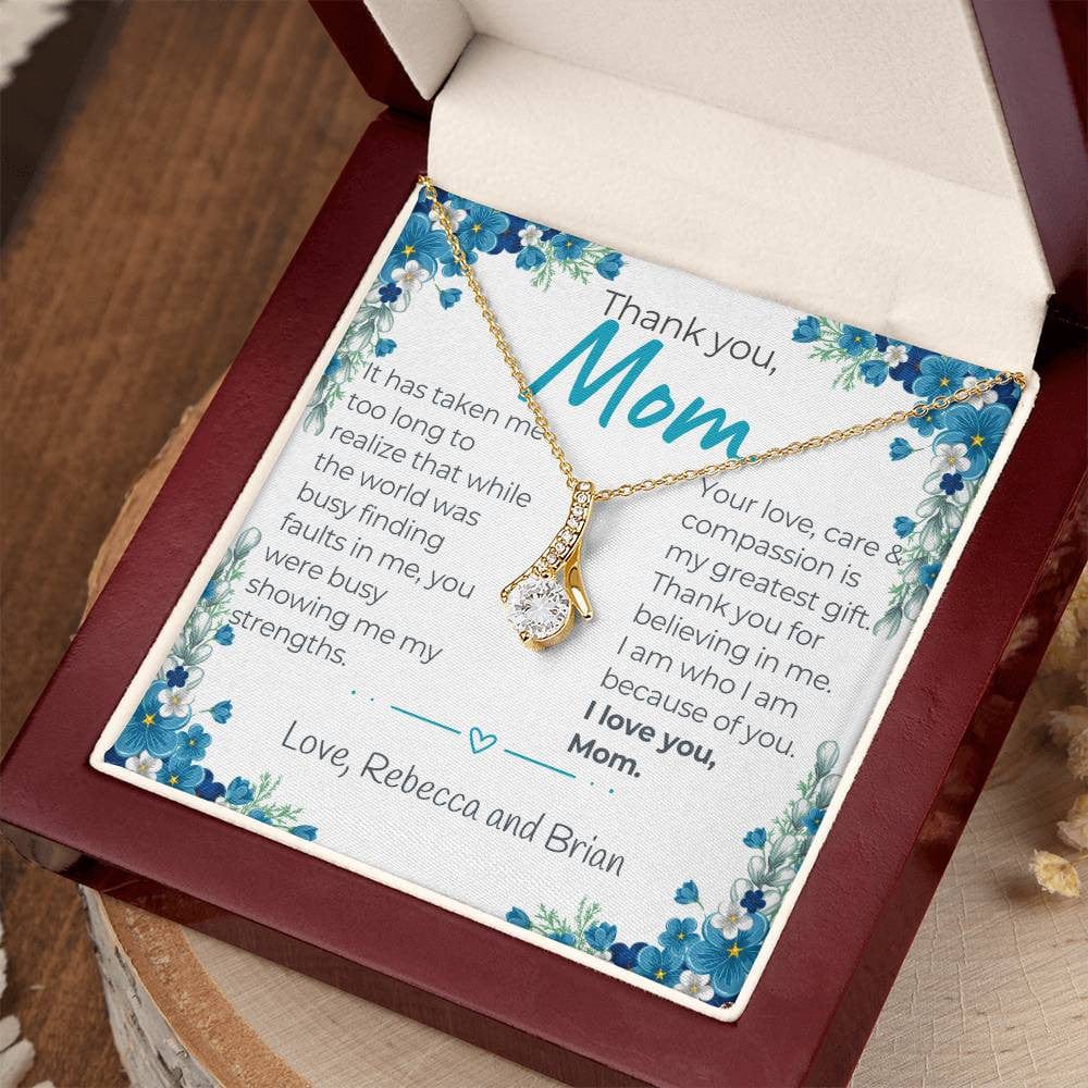 "You Are My Greatest Gift" Personalized Mother's Day Alluring Beauty Necklace