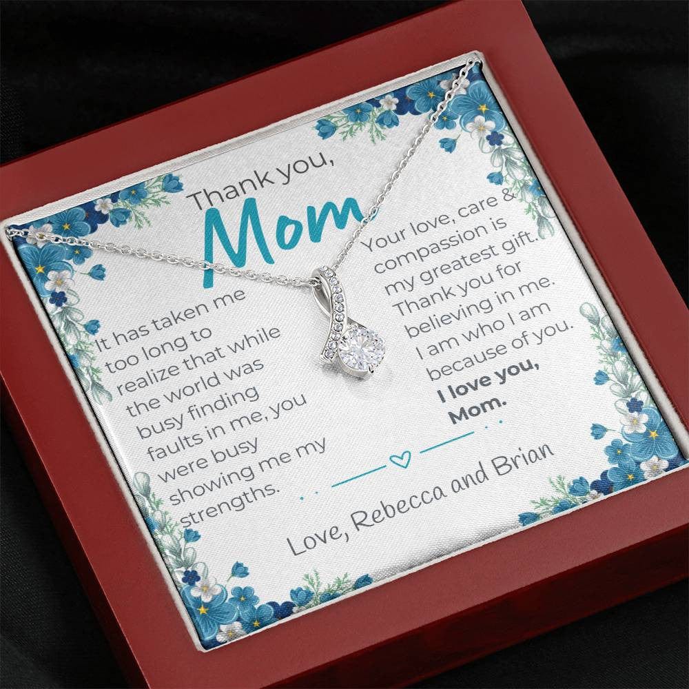 "You Are My Greatest Gift" Personalized Mother's Day Alluring Beauty Necklace