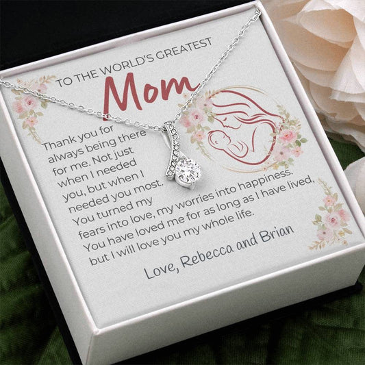 "Always There For Me" Personalized Mother's Day Alluring Beauty Necklace