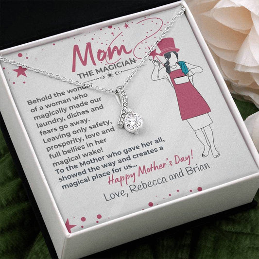 "Mom The Magician" Personalized Mother's Day Alluring Beauty Necklace